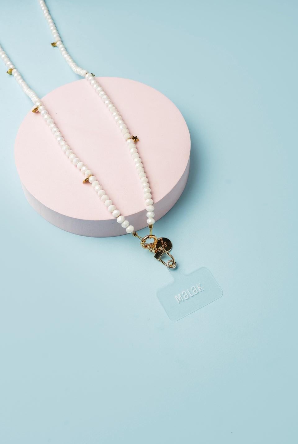 Strap de lujo para teléfonos, tejido con cristales Murano y detalles únicos.