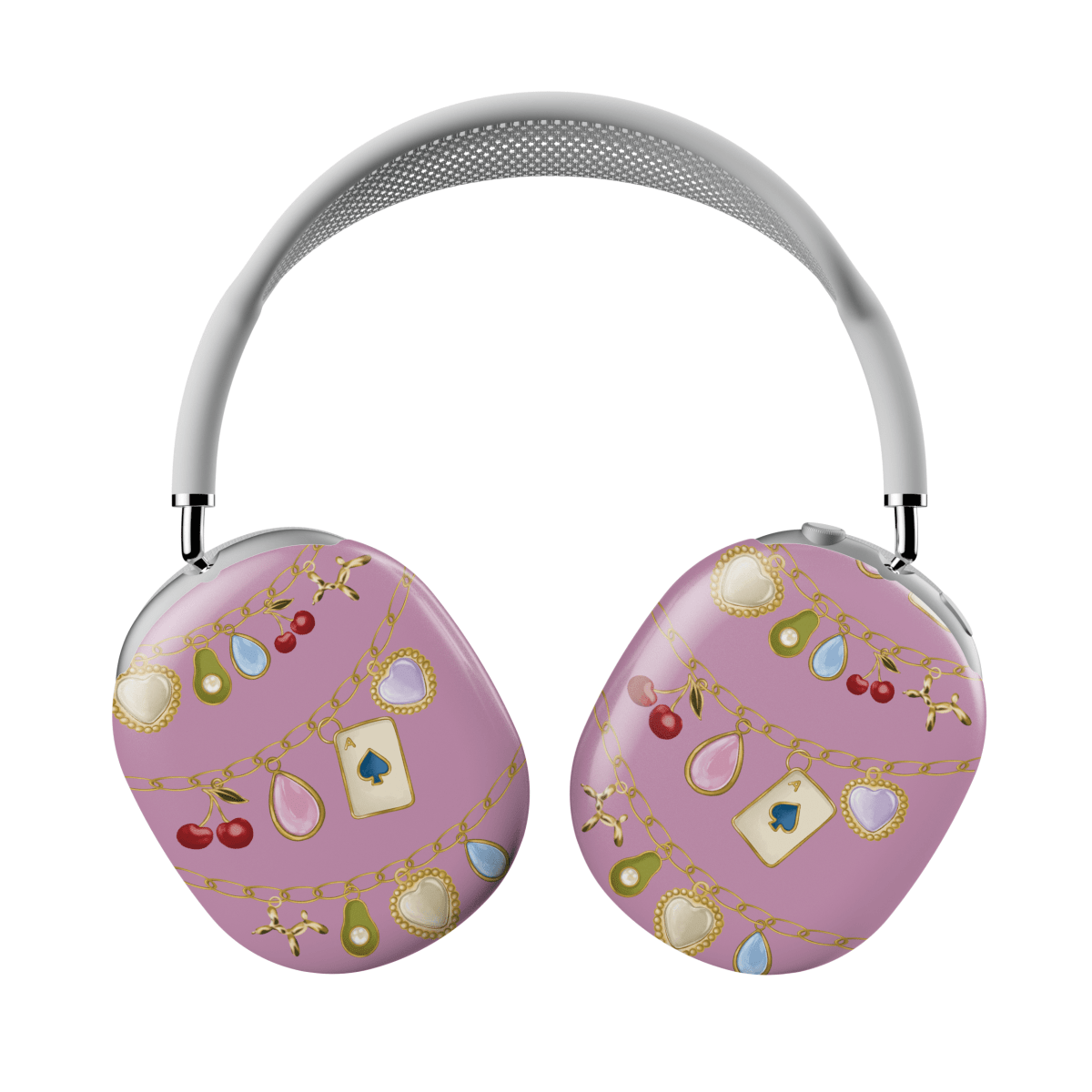 Funda personalizada AirPods Max Blush Charms de MALAK Colombia con diseño moderno y elegante.
