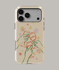 Funda iPhone personalizada resistente con diseño de copas brindando y estrellas de colores.