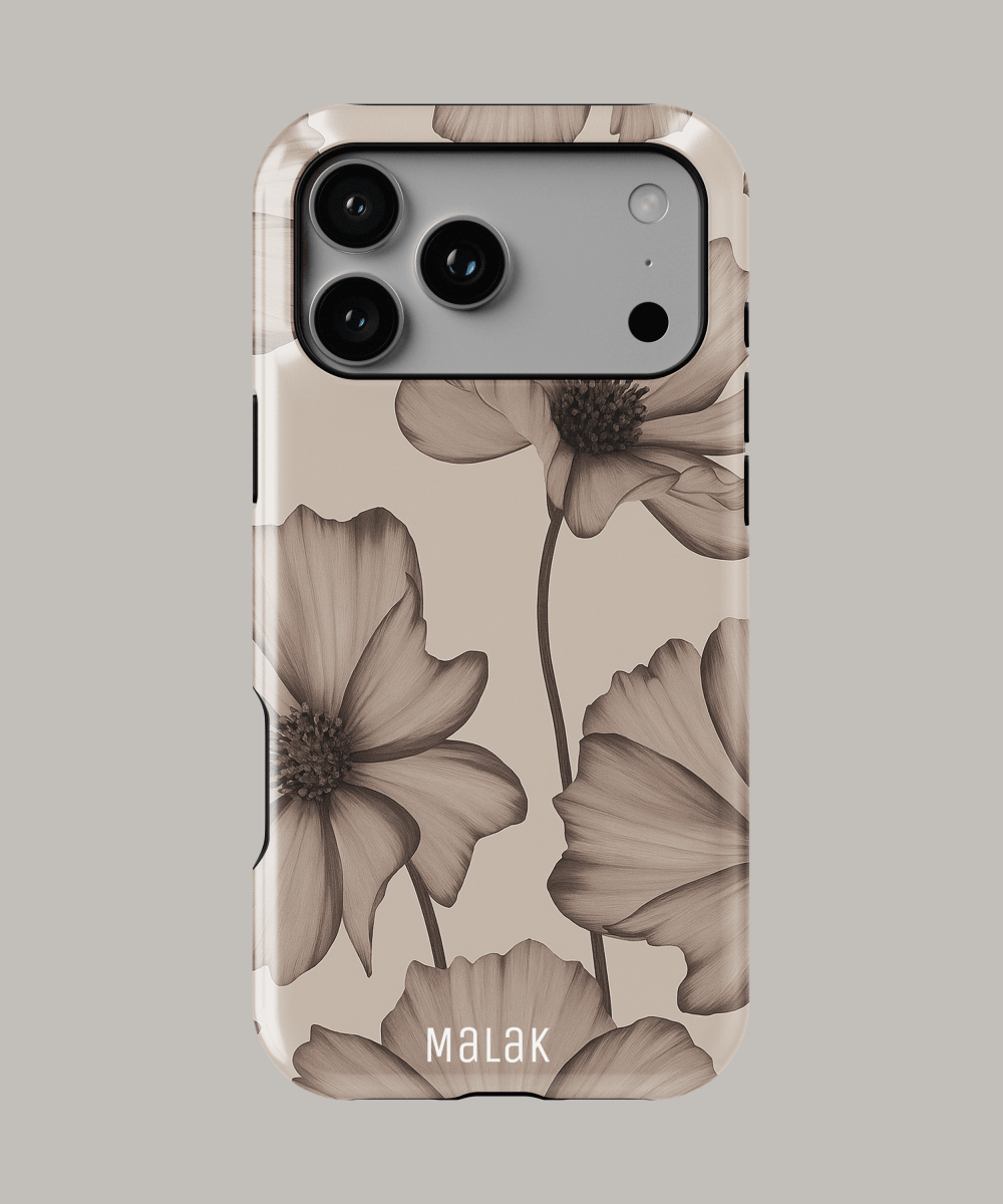 Funda personalizada para iPhone con diseño floral elegante y resistente, de Malak Colombia.