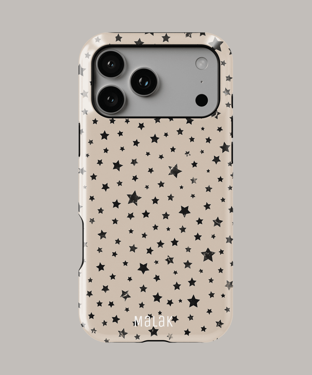 Funda personalizada para iPhone con diseño de estrellas, resistente y elegante de Malak.