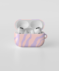 Fundas de AirPods con diseño impreso tipo cebra en colores pasteles, ideales para proteger y estilizar tus audífonos.