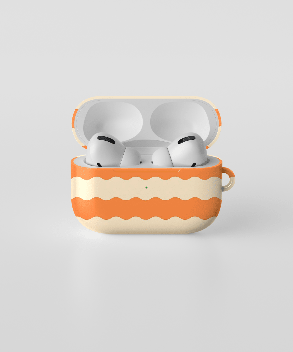 Fundas para AirPods diseño Sea Orange con estilo moderno y elegante.