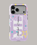 Funda personalizada para iPhone Malak con diseño de estrellas y colores vibrantes, ideal para protección y estilo.
