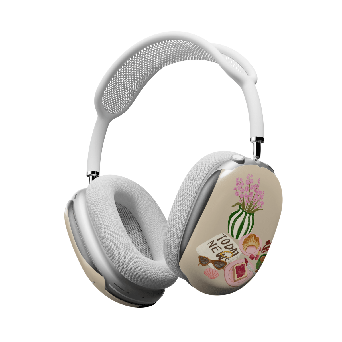 Funda personalizada AirPods Max con diseño moderno y floral para protección y estilo.