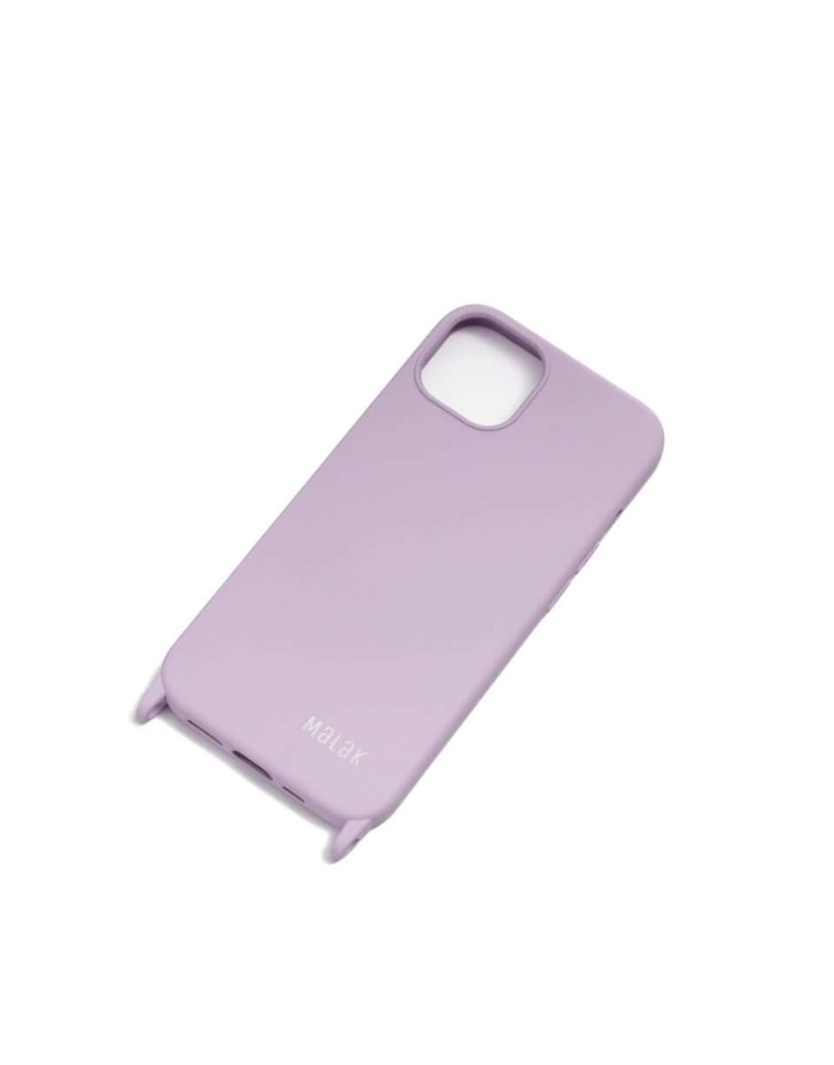 Funda de iPhone violeta sin correa, diseño elegante y material TPU duradero, protección fiable y cómoda.