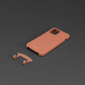 funda de teléfono 2 en 1 con cordón en color naranja, con pieza desmontable.