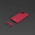 Funda de teléfono 2 en 1 de Malak en rojo, con adaptador separado sobre fondo gris.